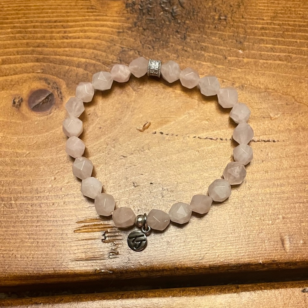 Tiffany Jazelle Stacker - rose quartz and sterling silver